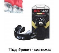 Капа OPRO Gold Braces UFC Hologram Black Metal/Silver (art.002262001)