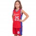 Форма баскетбольна підліткова NB-Sport NBA SIXERS 25 BA-0904 M-2XL червоний-синій