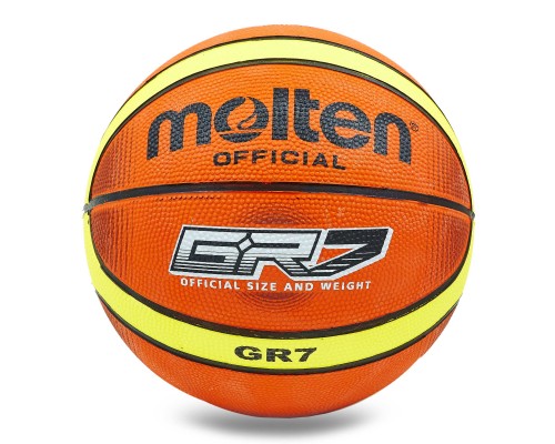 М'яч баскетбольний гумовий MOLTEN BGRX7-TI №7 помаранчевий-жовтий
