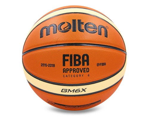 М'яч баскетбольний MOLTEN BGM6X №6 PU помаранчевий-бежевий