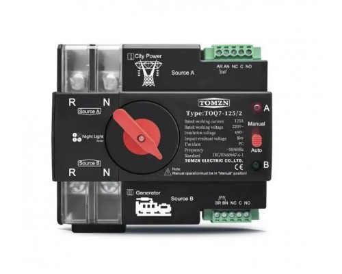 Автоматический ввод резерва (АВР) TOMZN TOQ7-63/2, 2P, 63A
