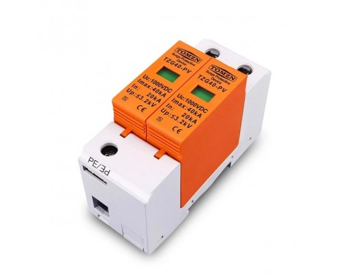 Пристрій захисту від імпульсних перенапруг ПЗІП TOMZN TOV1-PV 500VDC 10-20 kA розрядник блискавкозахист для сонячних панелей