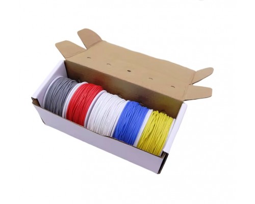 Набір монтажних дротів у силіконовій ізоляції 24AWG 5 кольорів х 10 м