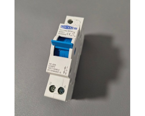 Перемикач навантаження трипозиційний TOMZN TO119G 1P AC 63A