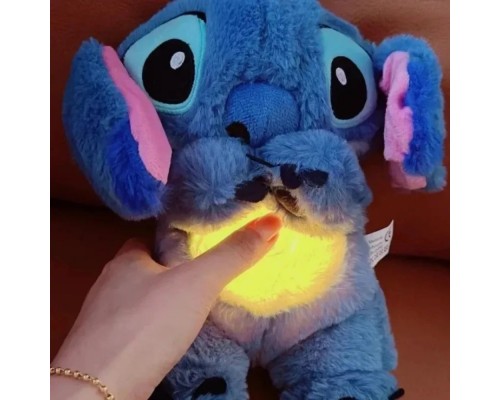Мягкая дишащая игрушка-ночник Стич синий