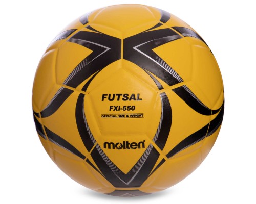 М'яч для футзалу MOLTEN FXI-550-3 №4 PU клеєний жовтий-черный