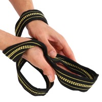 Лямки для тяги восьмерки Figure 8 для штанги и тяжелых тренировок SP-Sport FI-8658 2шт черный-салатовый