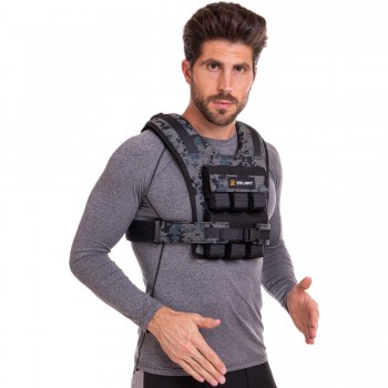 Жилет утяжелитель с регулировкой веса Zelart TA-7817-12 вес-12кг камуфляж