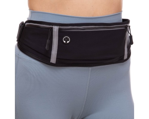 Сумка на пояс для бега с тремя отделениями на молнии SP-Sport YN-YB029 Черный