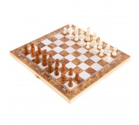 Шахматы шашки нарды 3 в 1 набор настольных игр деревянные SPRINTER 9034 размер 34см x 34м