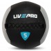 Мяч набивной медицинский для кроссфита WALL BALL LiveUp LP8100-5 5кг черный-серый Мяч набивной медицинский для кроссфита WALL BALL LiveUp LP8100-5 5кг черный-серый