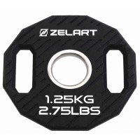 Блины диски TPU 2 Handle металлическая втулка Zelart TA-6996-1_25 ø51мм 1,25кг черный