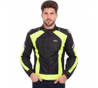 Мотокуртка с защитой NERVE 495-GN L-2XL черный-салатовый