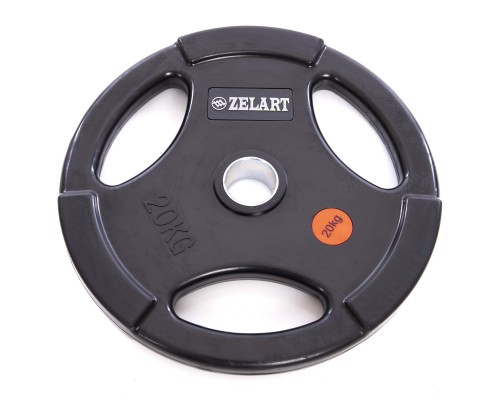 Блины (диски) обрезиненные Zelart Z-HIT TA-5160-20 51мм 20кг черный