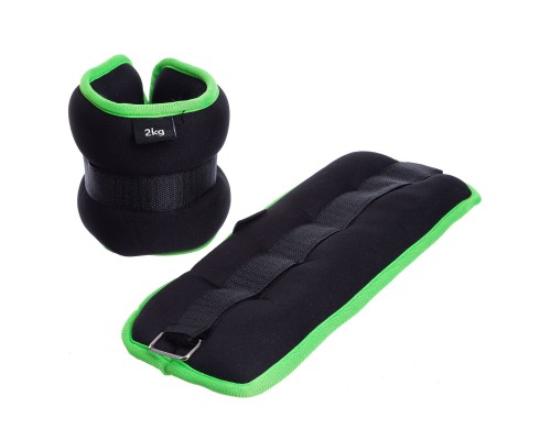 Утяжелители-манжеты для рук и ног SP-Sport FI-1303-4 2x2кг Черный-салатовый