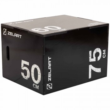 Бокс плиометрический тумба для кроссфита Плиобокс Wood Plyo box Zelart TA-4774-2 1шт 75см черный
