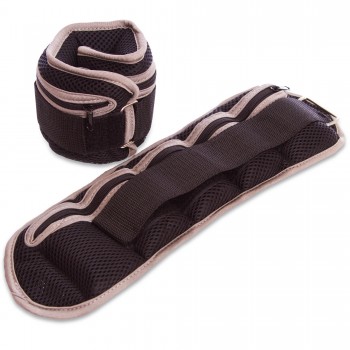 Утяжелители-манжеты с регулируемым весом для рук и ног Zelart FI-7209-2 2x1кг Черный