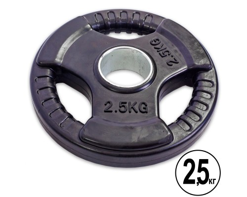 Блины (диски) обрезиненные Record TA-5706-2_5 52мм 2,5кг черный