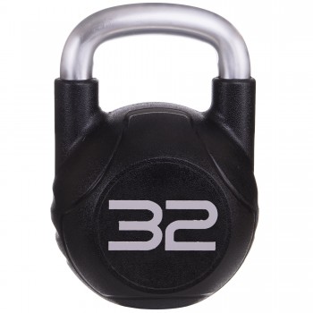 Гиря обрезиненная с хромированной ручкой Zelart TA-2681-32 вес 32кг черный