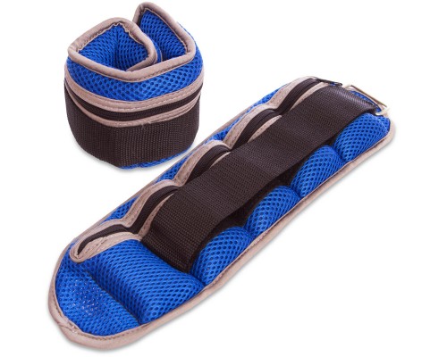 Утяжелители-манжеты с регулируемым весом для рук и ног Zelart FI-7209-4 2x2кг Синий