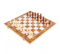 Шахматы шашки нарды 3 в 1 набор настольных игр деревянные SPRINTER 9039 размер 39см x 39м