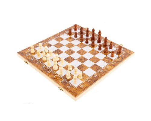 Шахматы шашки нарды 3 в 1 набор настольных игр деревянные SPRINTER 9039 размер 39см x 39м