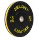 Бамперные диски резиновые Bumper Plates Zelart TA-4790-15 51мм 15кг черный-желтый
