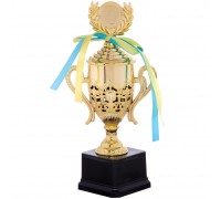 Кубок спортивный с ручками и крышкой SP-Sport FLASH C-866C высота 27,5см золотой