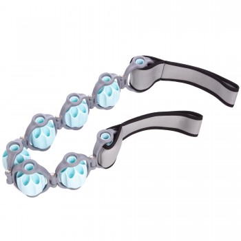 Массажер-лента роликовый 6 шариков Zelart FI-1553 серый-бирюзовый