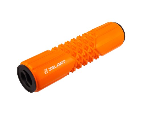 Роллер массажный цилиндр (ролик мфр) 45см 3D Crystal Massage Surface Zelart FI-4907 Оранжевый