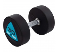 Гантели цельные профессиональные с полиуретановым покрытием LiveUp LP8002-30 2шт по 30кг черный-синий