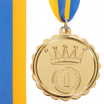Медаль спортивная с лентой KING SP-Sport C-3179 золото, серебро, бронза Золотой