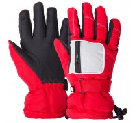 Перчатки горнолыжные теплые детские SP-Sport C-7706-1 M-XL Красный-белый