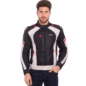 Мотокуртка с защитой NERVE 495-GR L-2XL черный-серый