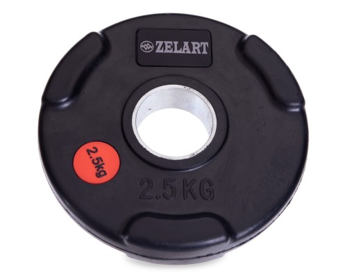 Блины (диски) обрезиненные Zelart Z-HIT TA-5160-2_5 51мм 2,5кг черный