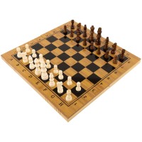 Шахматы шашки нарды 3 в 1 набор настольных игр из бамбука SP-Sport A3140 размер 39x39см