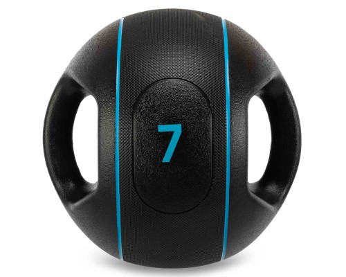 Медбол мяч медицинский двуручный с хватами LiveUp Medicine Ball LP8111-7 7кг черный
