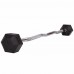 Штанга фиксированная изогнутая обрезиненная Rubber Hexagon Barbell Zelart TA-6231-15 длина-95см 15кг черный