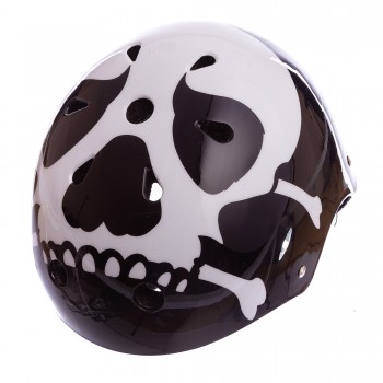 Шлем для экстремального спорта Котелок Zelart SKULL SK-5616-015 L-54-56 черный-белый
