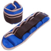 Утяжелители-манжеты с регулируемым весом для рук и ног Zelart FI-7209-2 2x1кг Синий