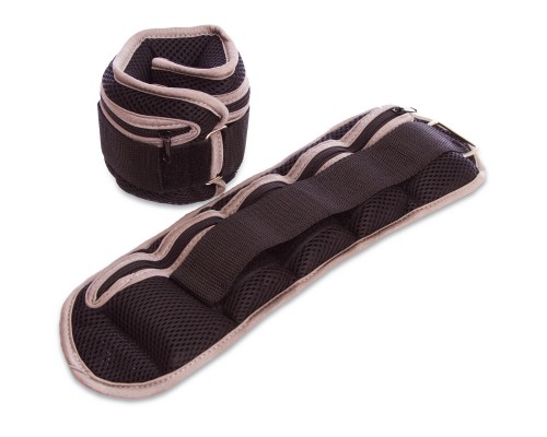 Утяжелители-манжеты с регулируемым весом для рук и ног Zelart FI-7209-4 2x2кг Черный