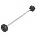 Штанга фиксированная прямая обрезиненная Record Rubber Hexagon Barbell TA-6230-30 длина-95см 30кг черный