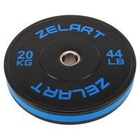 Бамперные диски резиновые Bumper Plates Zelart TA-4790-20 51мм 20кг черный-синий