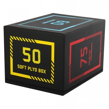 Бокс плиометрический тумба для кроссфита Плиобокс SOFT PLYO BOX  LiveUp LP8155 1шт 50х60х75см черный