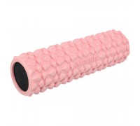 Роллер массажный цилиндр (ролик мфр) заполненный пеной 45см Grid Bubble Roller SP-Sport FI-9391 Розовый