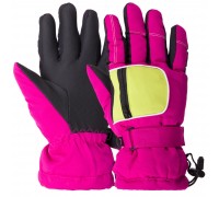 Перчатки горнолыжные теплые детские SP-Sport C-7706-1 M-XL Малиновый-салатовый