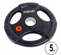 Блины (диски) обрезиненные Zelart Z-HIT TA-5160-5 51мм 5кг черный Блины (диски) обрезиненные Zelart Z-HIT TA-5160-5 51мм 5кг черный