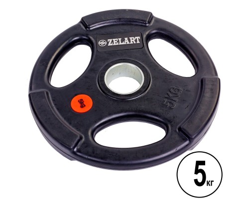 Блины (диски) обрезиненные Zelart Z-HIT TA-5160-5 51мм 5кг черный