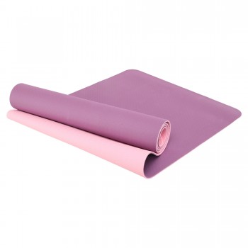 Коврик для йоги и фитнеса TPE двухслойный SP-Planeta FI-3046-650 183x61x0,6см Розовый-светло-розовый