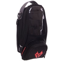 Сумка на бак мотоцикла на магнитах с окном под телефон Tank Bag JIASPEED M-3188 31х16х7см Черный-красный